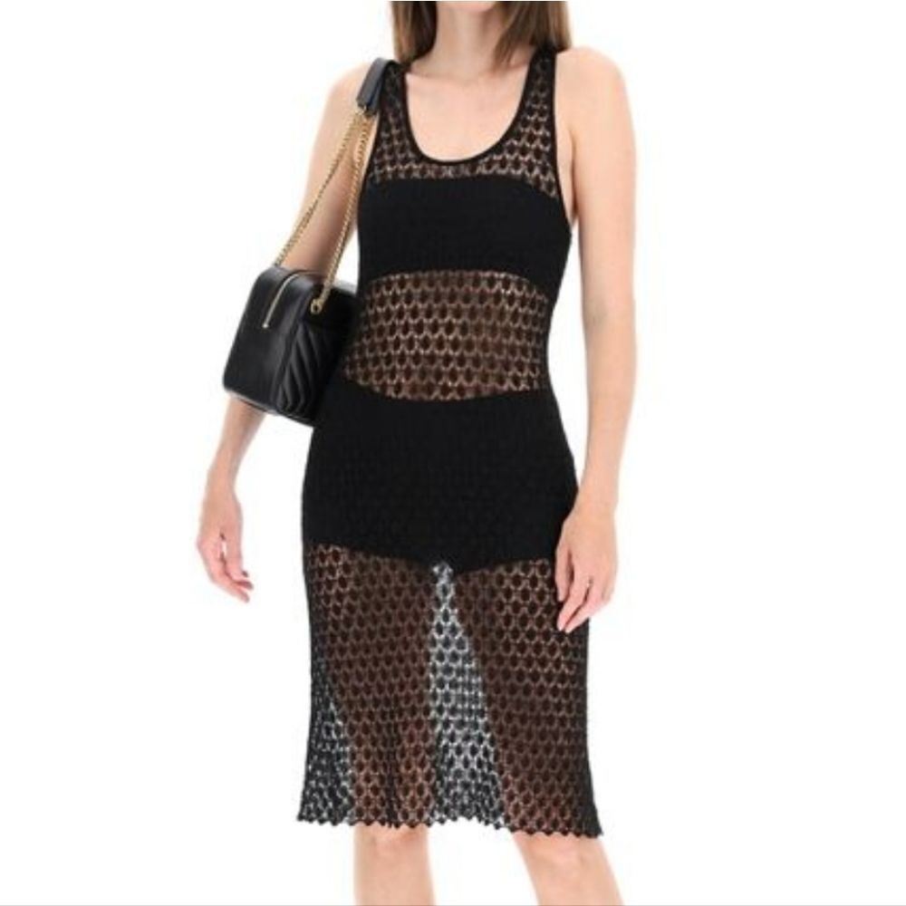Saint Laurent Women's Black  Midi Lace Dress Size OS - Picture 3 of 16